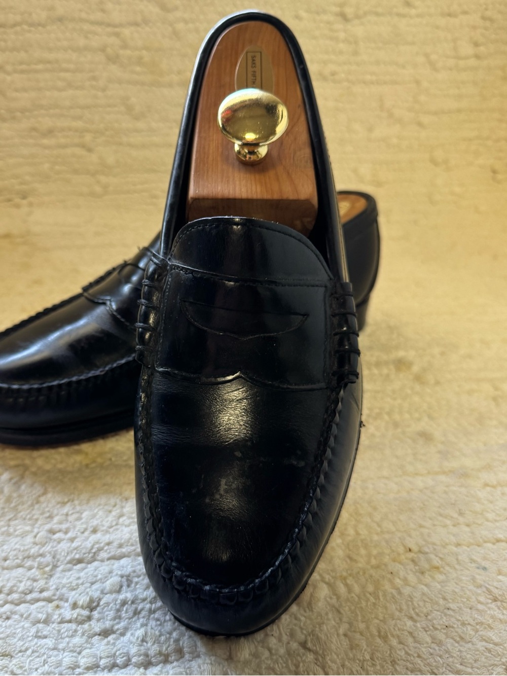 Cole Haan Black Leather Penny Loafers